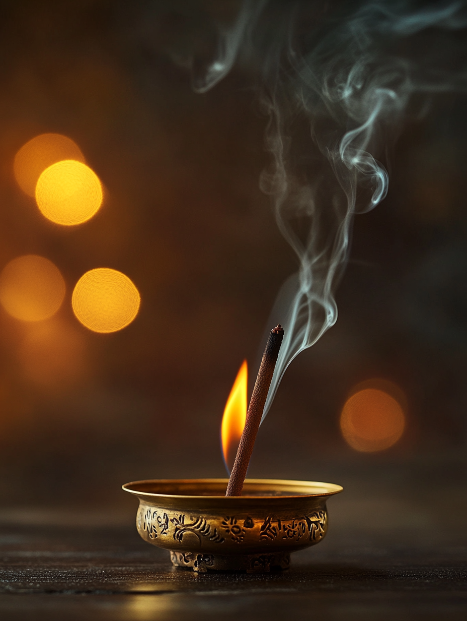 Burning incense — honouring ceremony traditions from the Himalayas